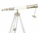 Nautical Vintage Brass Telescope 27 With Wooden Marine Tripod Stand