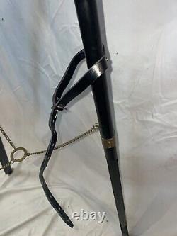 Nautical Vintage Brass Withwood Inlaid Floor Standing Telescope With tripod