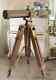 Nautical Vintage Decorative Solid Brass Telescope With Wooden Tripod Antique Gifts