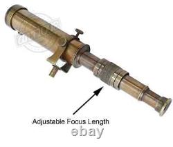 Nautical Vintage Decorative Solid Brass Telescope with Wooden Tripod Antique Gifts