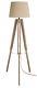 Nautical Vintage Esk Tripod Floor Lamp Natural Light Shade Washed Wood Legs New