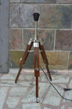 Nautical Vintage Retro Style Wooden Tripod Table Lamp Vintage Home Decor