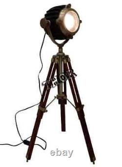 Nautical Vintage Spot Light table lamp Wooden Tripod Floor Lamp Home Decor