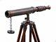 Nautical Vintage With Wooden Tripod Stand 18 Inch Telescope Antique Finish Brass