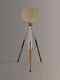 Nautical Wood Vintage Floor Lamp Wooden Tripod Stand Without Shade