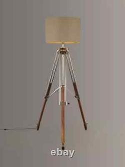 Nautical Wood Vintage Floor Lamp Wooden Tripod Stand Without shade