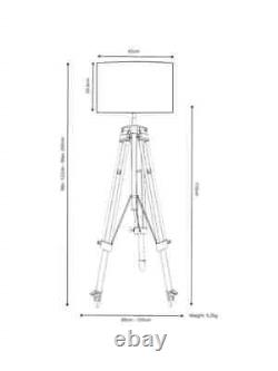 Nautical Wood Vintage Floor Lamp Wooden Tripod Stand Without shade