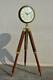 Nautical Wooden Clock Tripod Stand Vintage Wood Stand Clock Standing Floor Clock