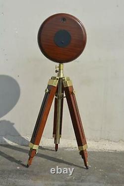 Nautical Wooden Clock Tripod Stand Vintage Wood Stand Clock Standing Floor Clock