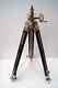 Nautical Wooden Corner Floor Tripod Stand Vintage Brass Brown Suitabl For Camera