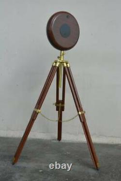 Nautical Wooden Tripod Clock Floor Stand Clock Vintage Wood Stand Floor Clock