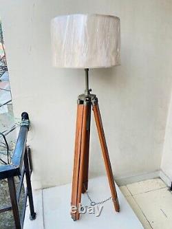 Nautical Wooden Tripod Floor Lamp Vintage Handmade Lamp Stand Home Decor