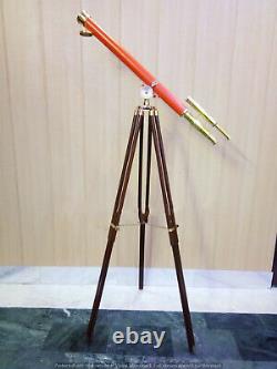 Nautical Wooden Tripod Stand Telescope 39 Tube Spyglass Sailor Ship Directional