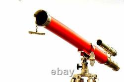 Nautical Wooden Tripod Stand Telescope 39 Tube Spyglass Sailor Ship Directional