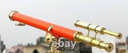 Nautical Wooden Tripod Stand Telescope 39 Tube Spyglass Sailor Ship Directional