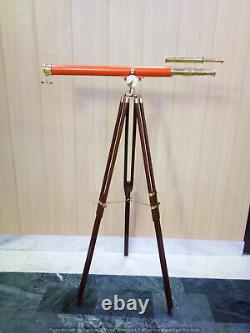 Nautical Wooden Tripod Stand Telescope 39 Tube Spyglass Sailor Ship Directional