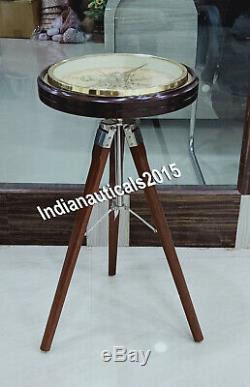 Nautical Wooden Tripod Vintage Style Office Room Gift Item
