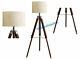 Nautical Floor Lamp Wooden Tripod Stand Shade Home Decorative