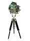 Nautical Vintage Spotlight Lamp Searchlight Floor With Wooden Tripod Handmade