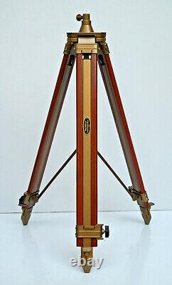 Nautical vintage retro lamp shade wooden tripod stand home office corner decor