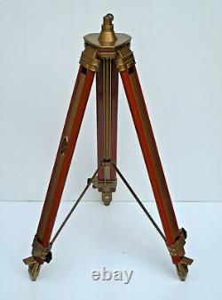 Nautical vintage retro lamp shade wooden tripod stand home office corner decor