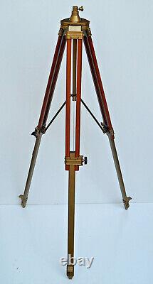 Nautical vintage retro lamp shade wooden tripod stand home office corner decor