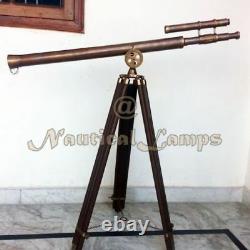 Navy Island Telescope Antique Brass Nautical Spyglass with Marine Large Tripod