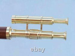 New Design Brass TELESCOPE 39 Inch Wooden Tripod Stand Spyglass Vintage Looking