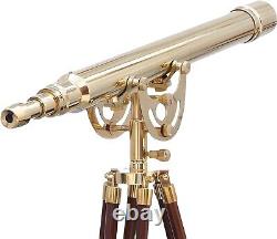 New Design Floor Standing Brass 64 Inch Telescope With Wooden Tripod Stand Gift