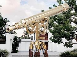 New Design Floor Standing Brass 64 Inch Telescope With Wooden Tripod Stand Gift