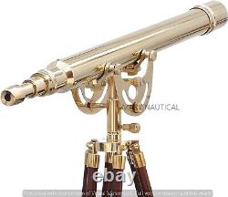 New Design Floor Standing Brass 64 Inch Telescope With Wooden Tripod Stand Gift