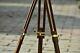 New Vintage Single Barrel Brass Telescope With Wooden Tripod Stand