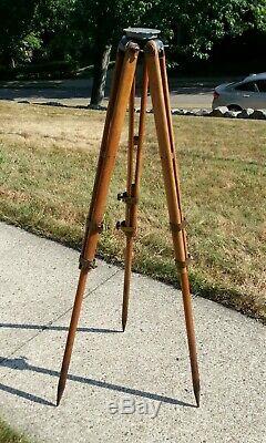 Nice vintage Dietzgen/BUFF wooden surveyors extension tripod with brass fittings