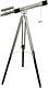 Nickel Finish Telescope On Wooden/brass Black Tripod Stand Handmade Marine Decor