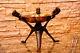 Old Vintage African Handmade Carved Dark Wood Collapsible Tripod Table Fruit Dis