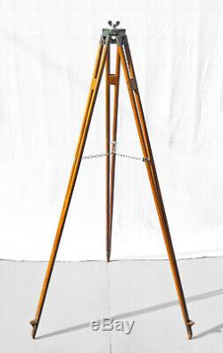 Old Wooden Tripod Reflector Stand Floor Lamp Industrial Vintage Loft Design