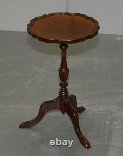 Pair Of Bevan Funell His & Her Vintage Mahogany Tripod Lamp Side End Tables