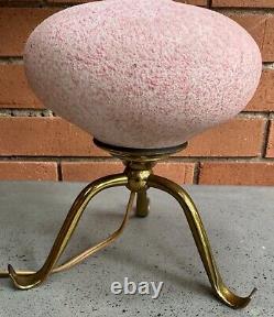 Pair Vintage 1950s Ceramic Pottery Lamps Tripod Mid Century Modern MCM Lighting
