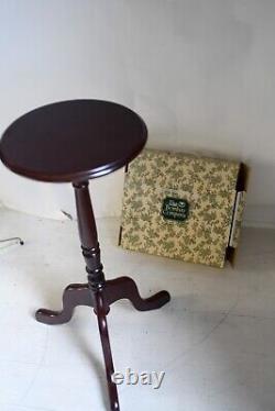 Pair of Vintage Queen Anne Regency Cherry Wood Tripod Torchere Plant Fern Stand