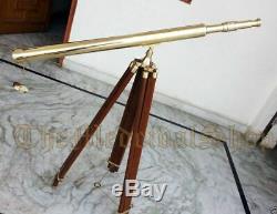 Port Island Antique Gift Brass Marine wooden Tripod Telescope Vintage Style
