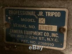 Professional Jr. Vintage Wooden Tripod Model K, Old Hollywood Film