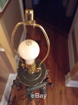 RARE Vintage Antique Retro Wooden Tripod Lamp Light Floor Lamp