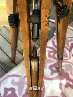 RIES Vintage 1930's Large Fomat Wood Tripod Swivel/Tilt, Extensions