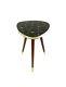Rare 50s Small Tripod Vintage Wood & Glass Flower Stand Table Mid Century