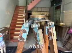 Rare Old Vintage Wood & Metal Engineering Surveyors Tripod Tool Multipurpose Use