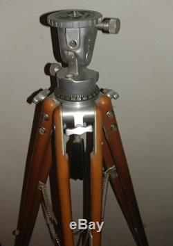 Rare Vintage Bolex Precision Tripod With Wooden Legs