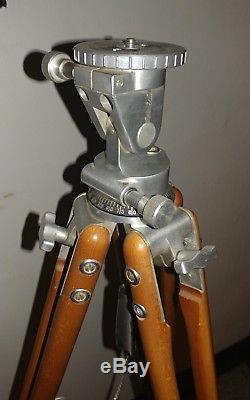 Rare Vintage Bolex Precision Tripod With Wooden Legs