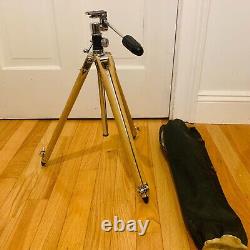 Rare Vintage Craig Thalhammer Movie Photography Tripod Chrome Wooden Mid Century