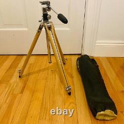 Rare Vintage Craig Thalhammer Movie Photography Tripod Chrome Wooden Mid Century