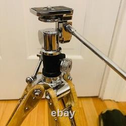 Rare Vintage Craig Thalhammer Movie Photography Tripod Chrome Wooden Mid Century